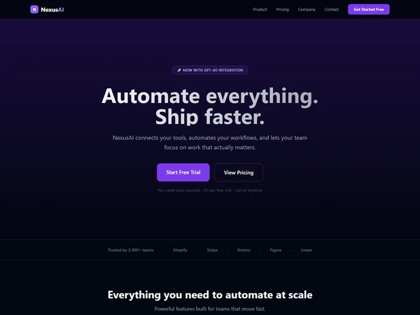 Startup SaaS website template